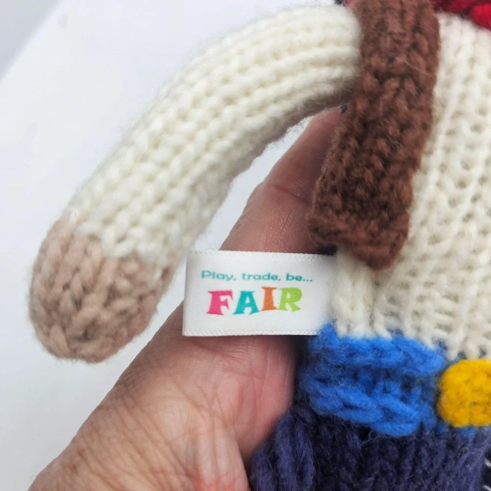 Dandy Pals Cowboy Knit Plush Stuffed Doll Toy Small Wool Handmade Ecuador